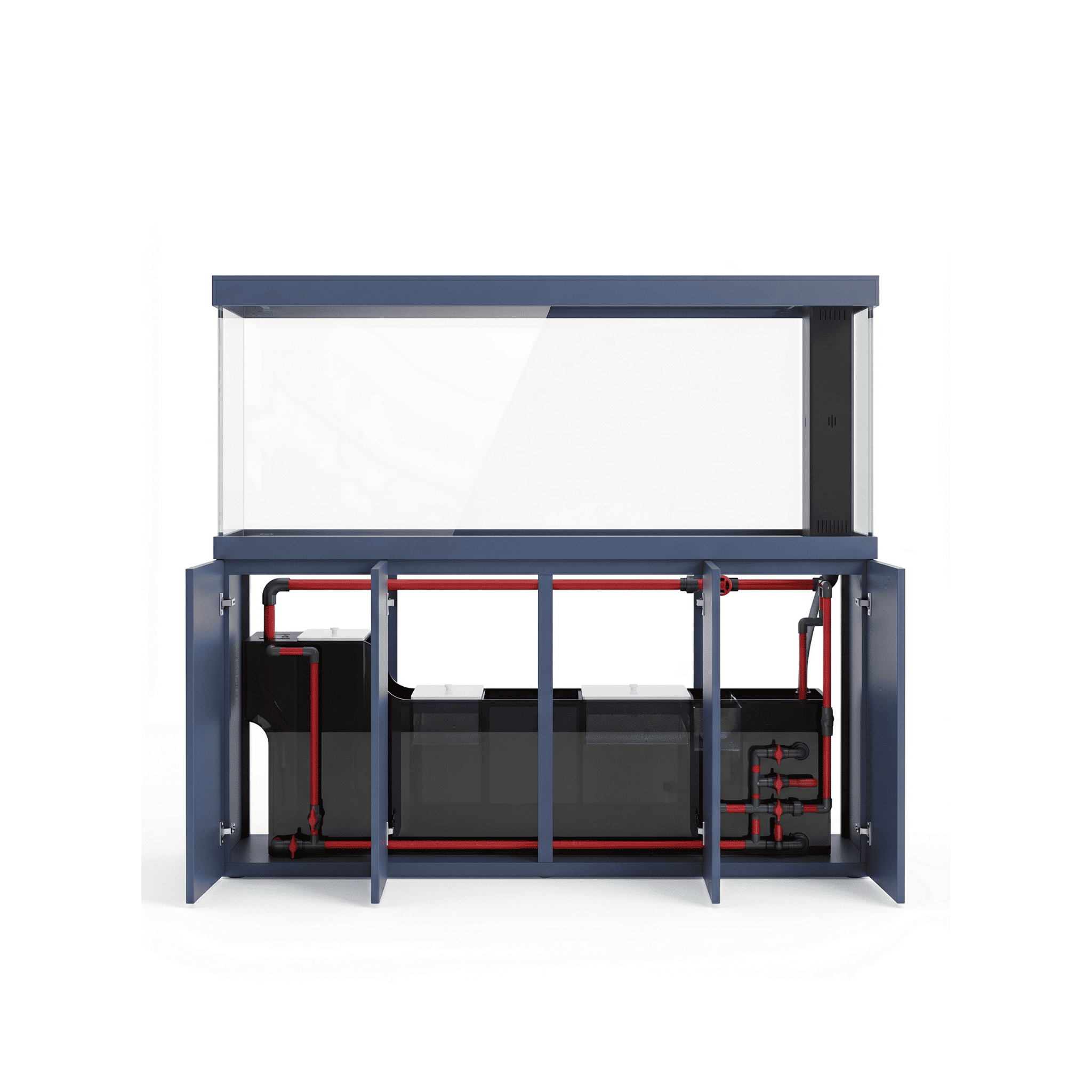 209 Gallon Fish Tank – Ultra Clear Architecture – Navy Blue Crown Series