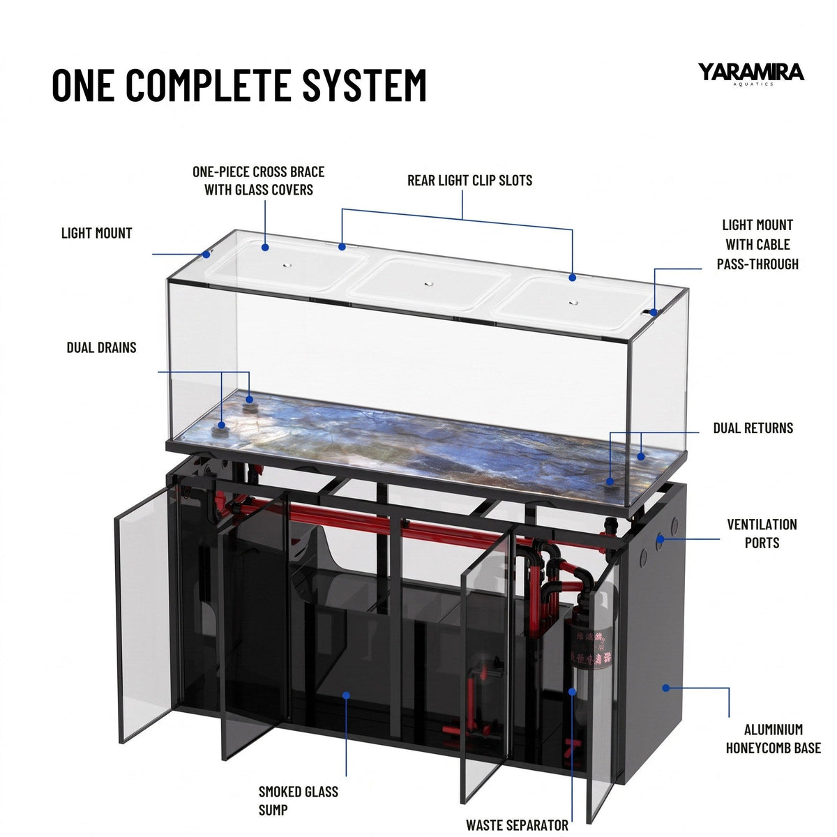 231 Gallon Fish Tank – Ultra Clear Architecture – White Clearview Series